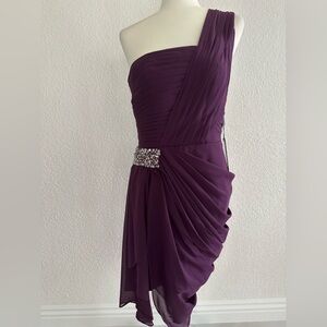 JJ’s House NWT Purple Plum One-Shoulder Evening Dress